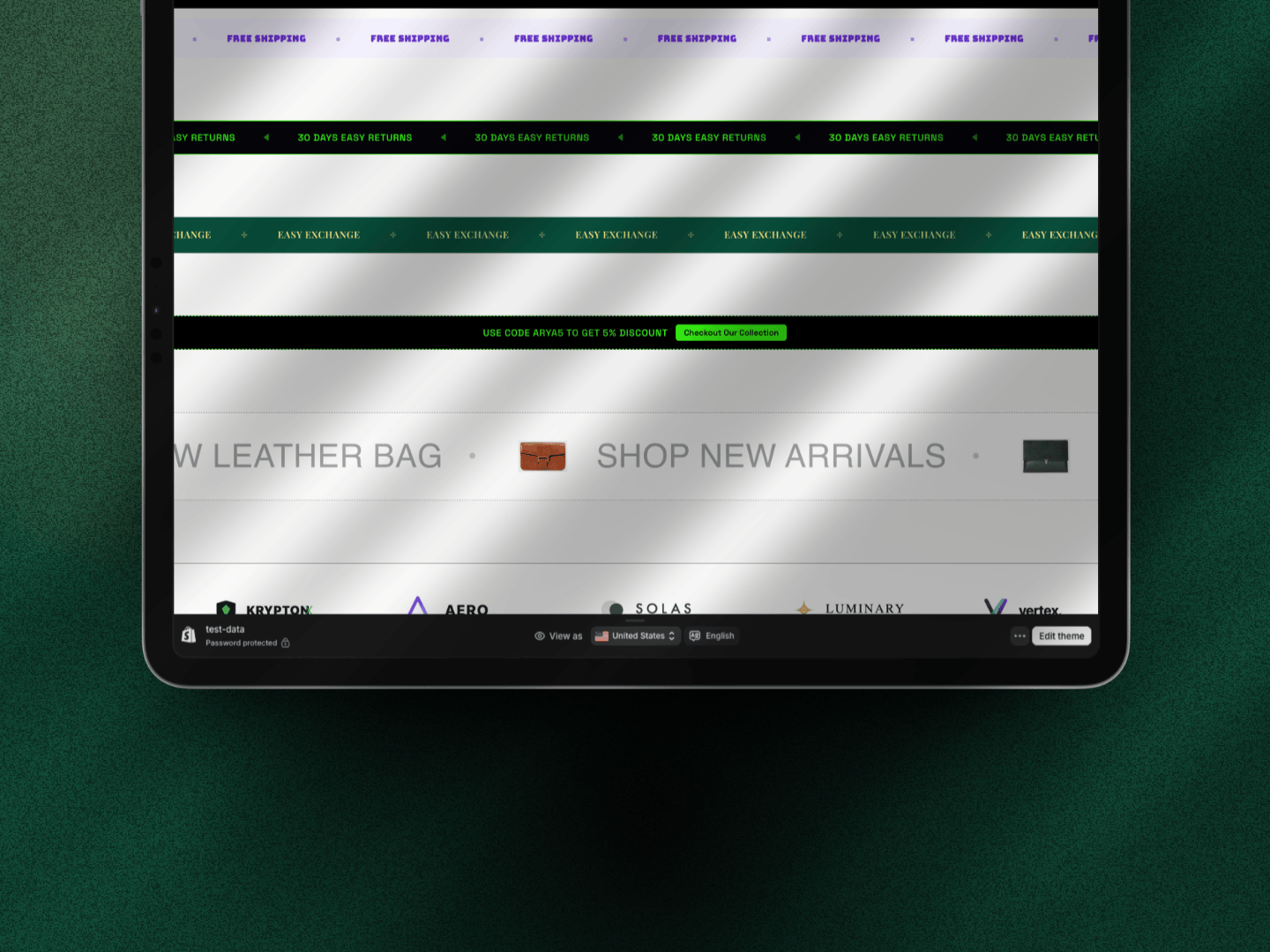 Multiple stacked banners