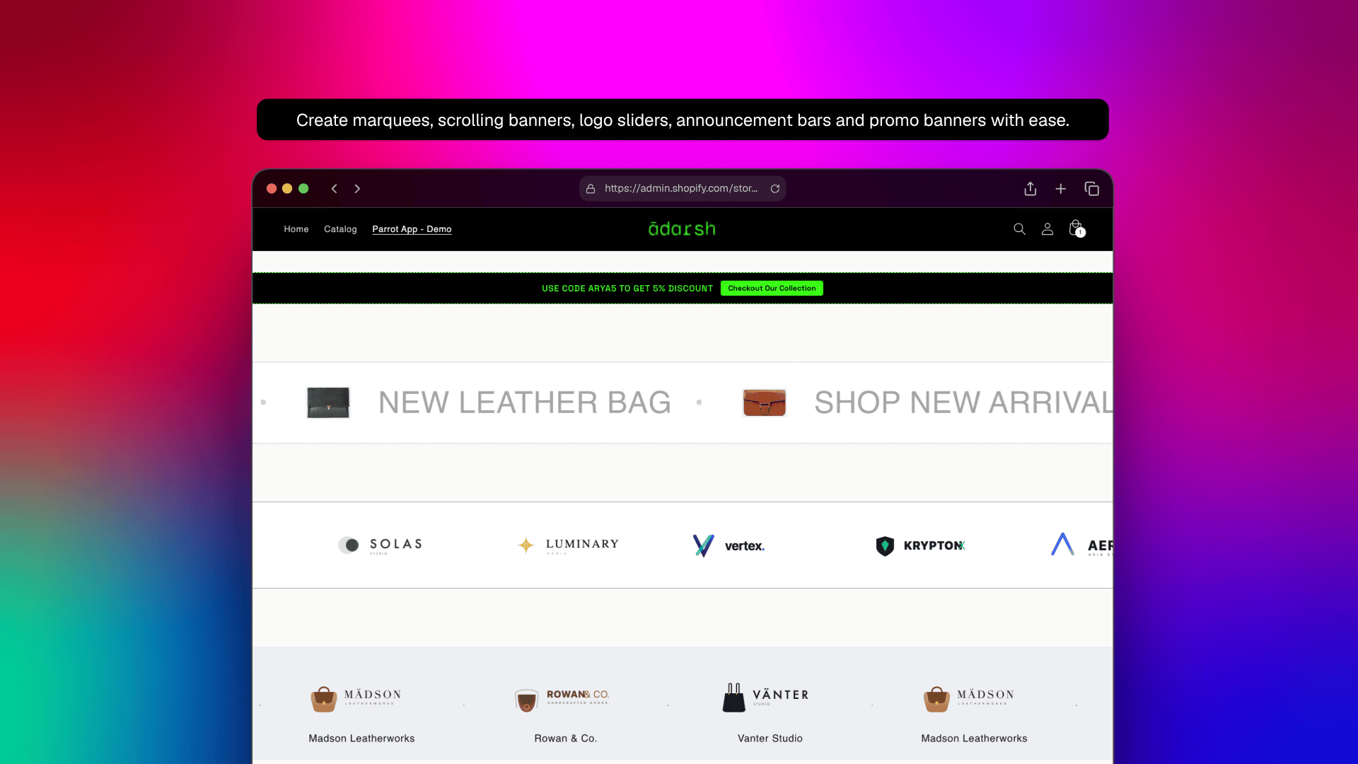 Parrot app demo preview