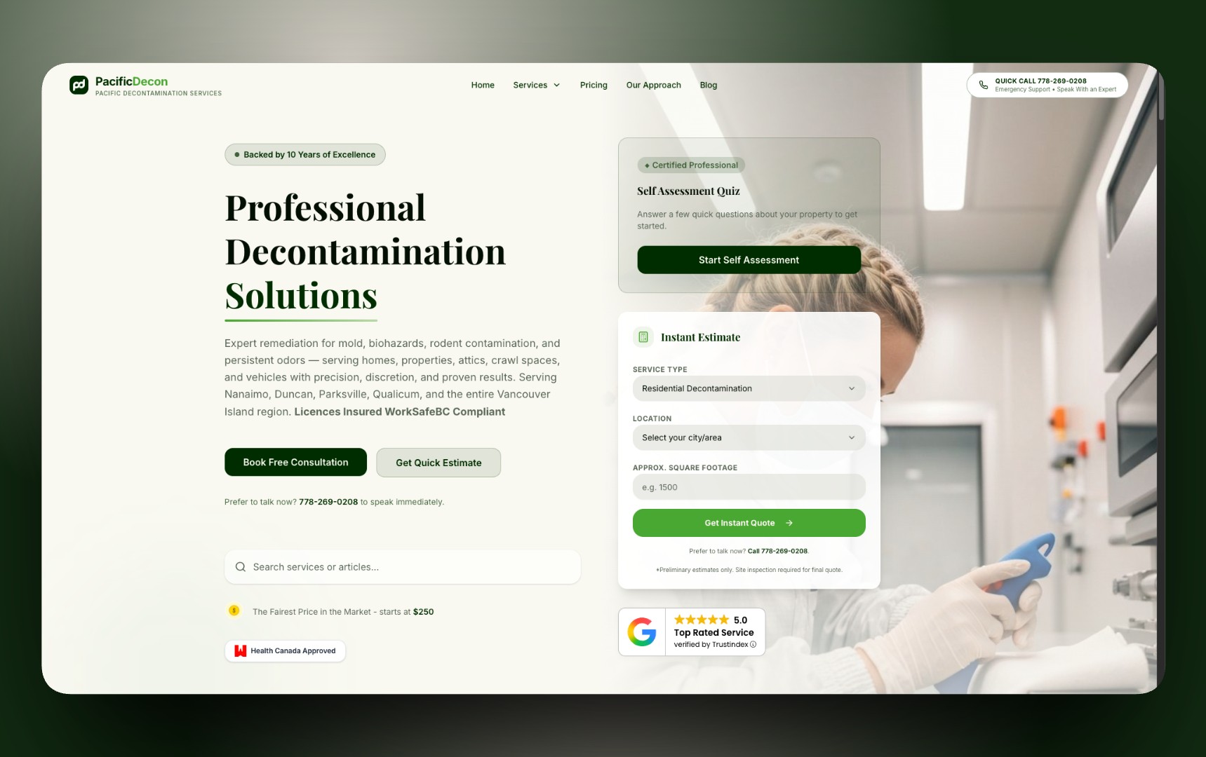 Preview of Pacific Decon - Decontamination Services Platform