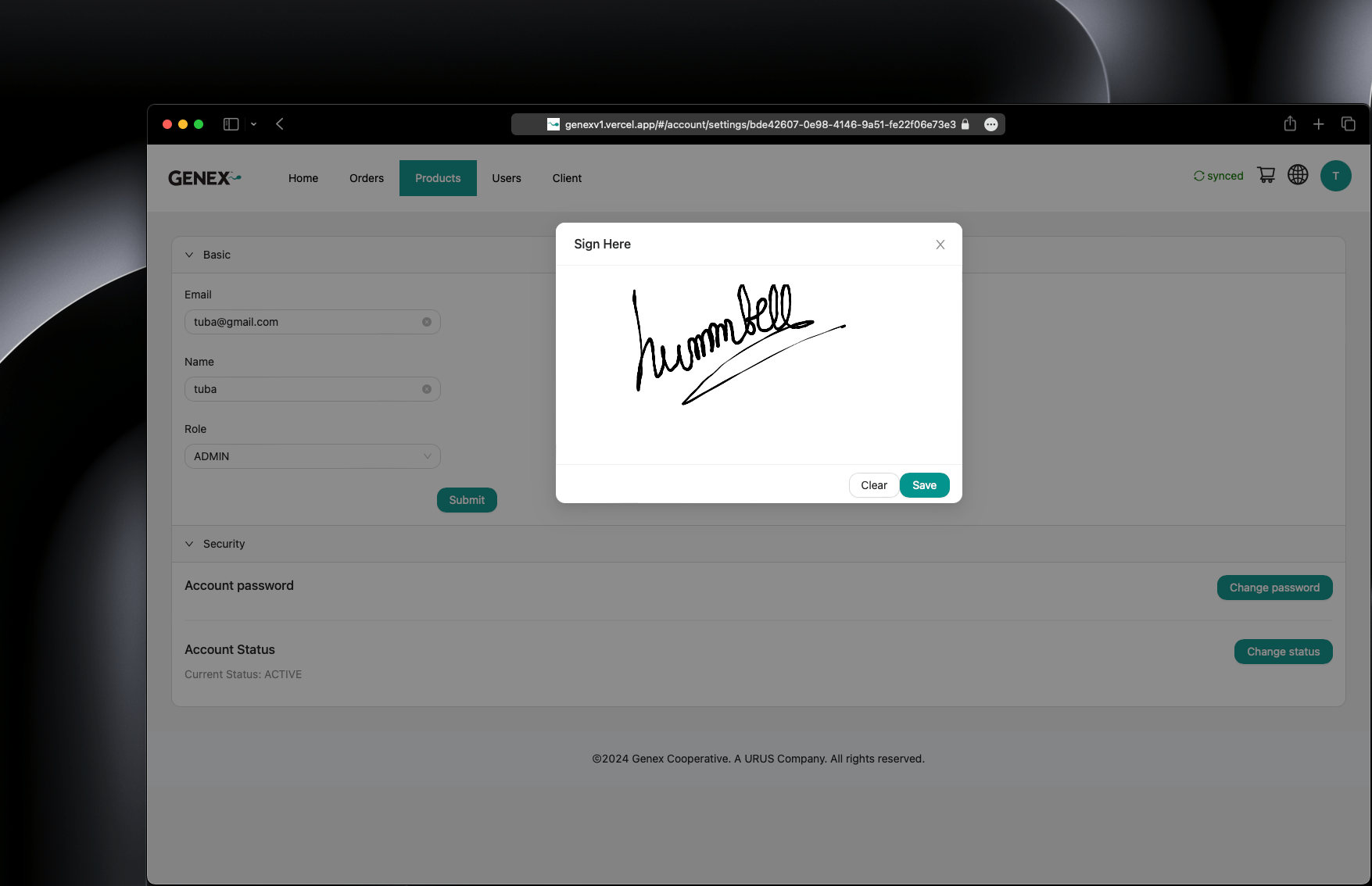 Preview of Genex Ordering App