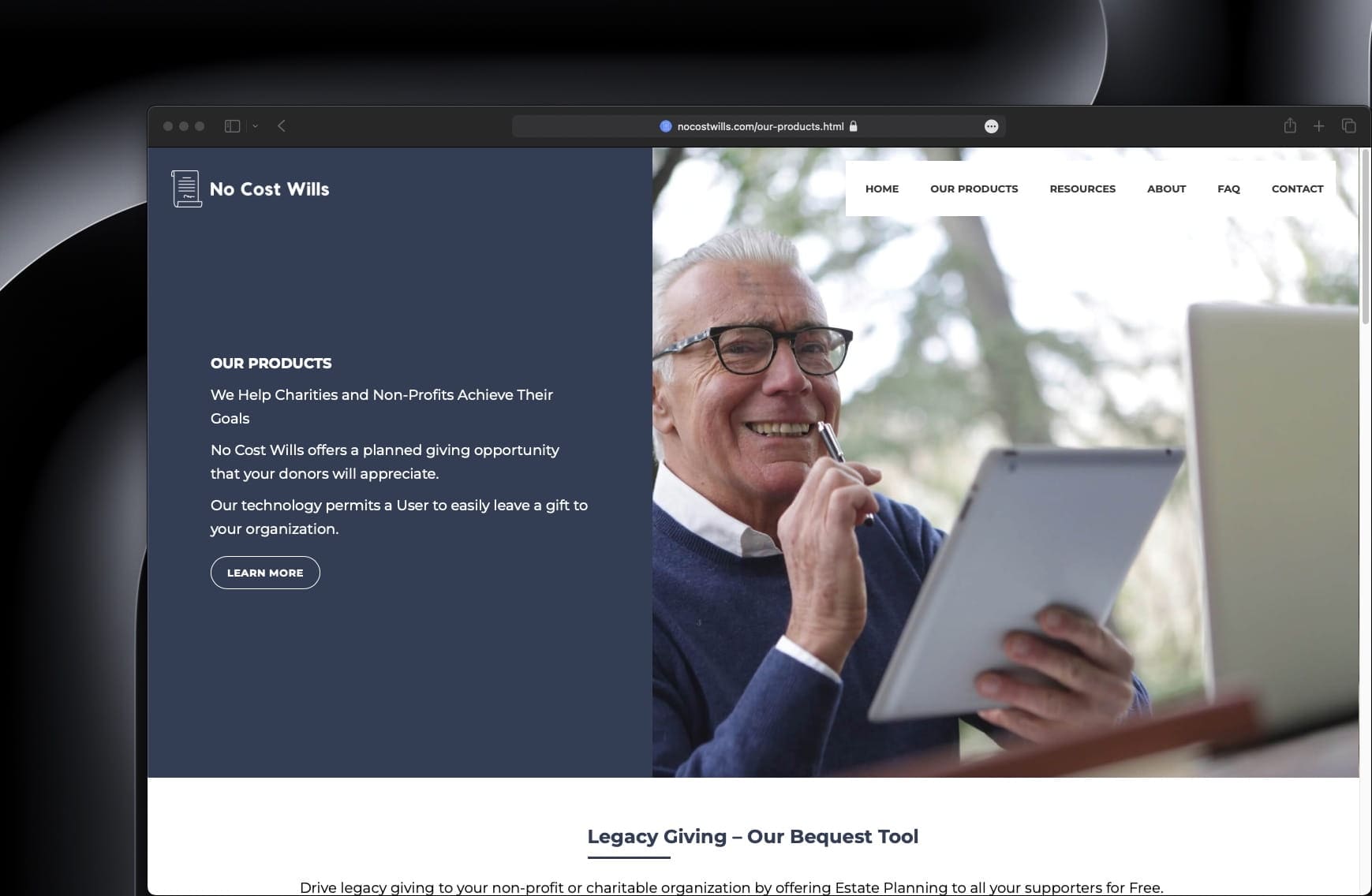 Preview of NoCostWills Platform