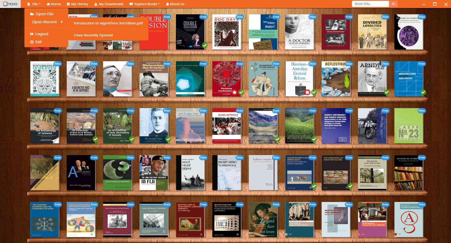 Featured view of Nova Ebook Reader