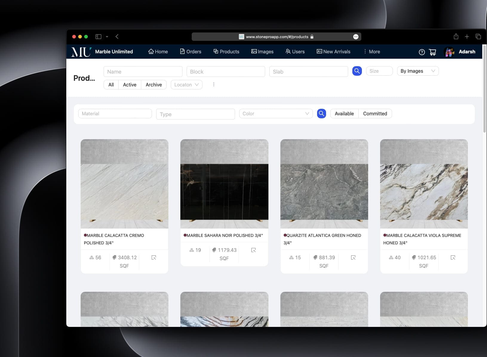 Preview of StonePro App