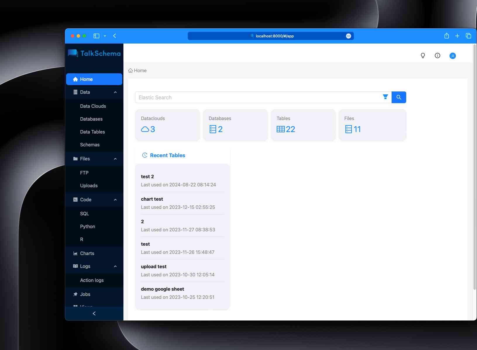 Featured view of TalkSchema Data Suite